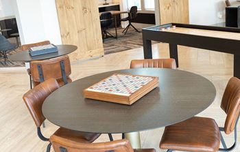 Games on game tables in the clubhouse